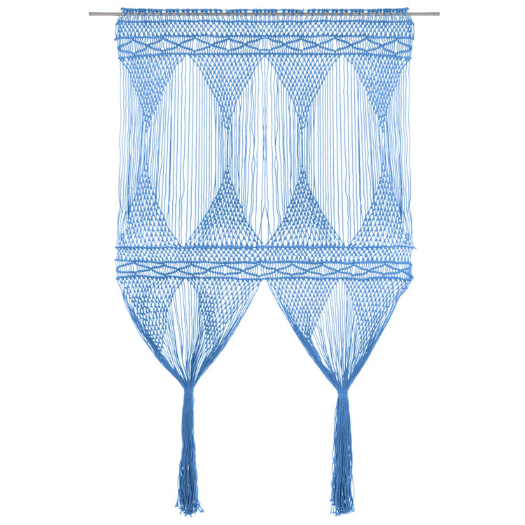 Vidaxl rideau macramé 140x240 cm Coton bleu