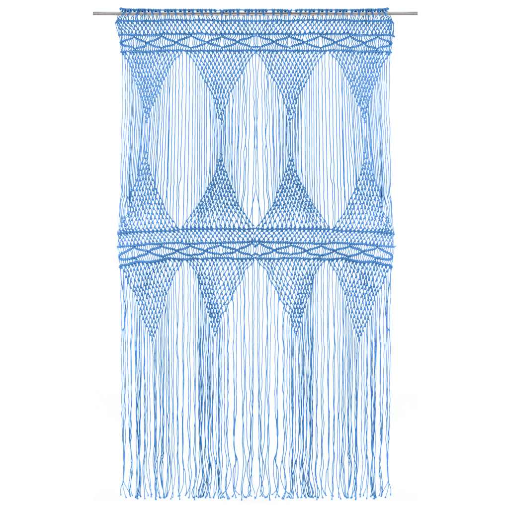 Vidaxl rideau macramé 140x240 cm Coton bleu
