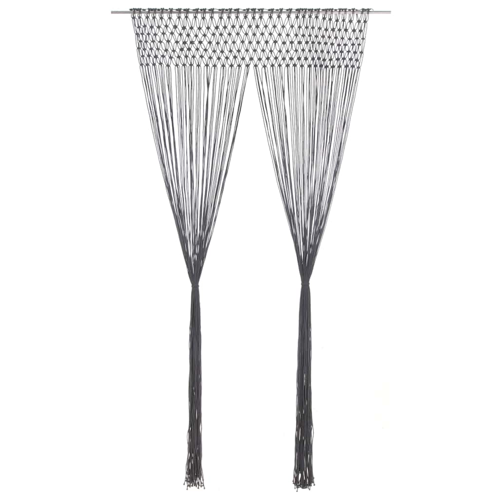 Vidaxl rideau macramé 140x240 cm anthracite de coton