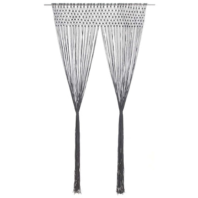Vidaxl rideau macramé 140x240 cm anthracite de coton