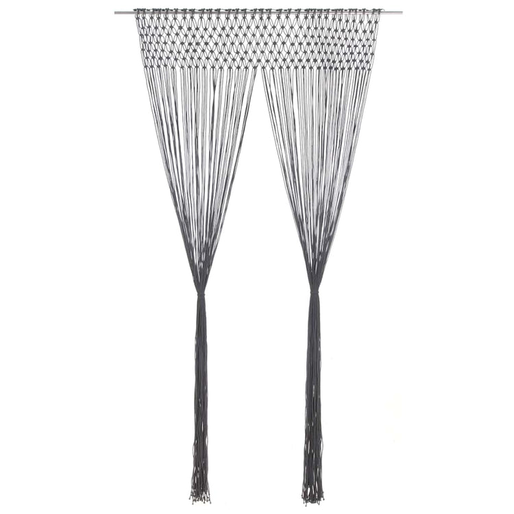 Vidaxl rideau macramé 140x240 cm anthracite de coton