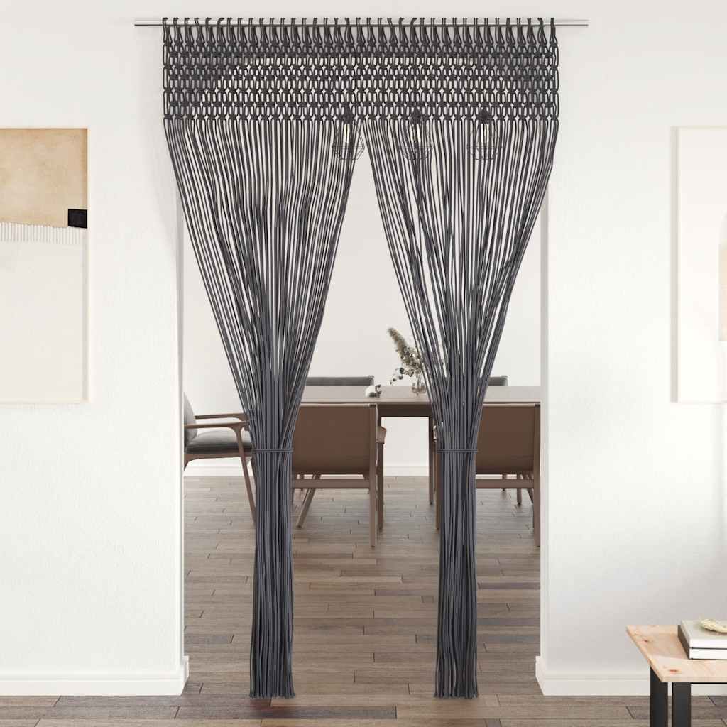 Vidaxl rideau macramé 140x240 cm anthracite de coton