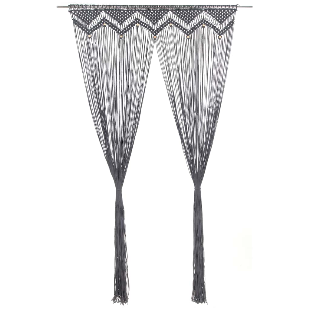 Vidaxl rideau macramé 140x240 cm anthracite de coton