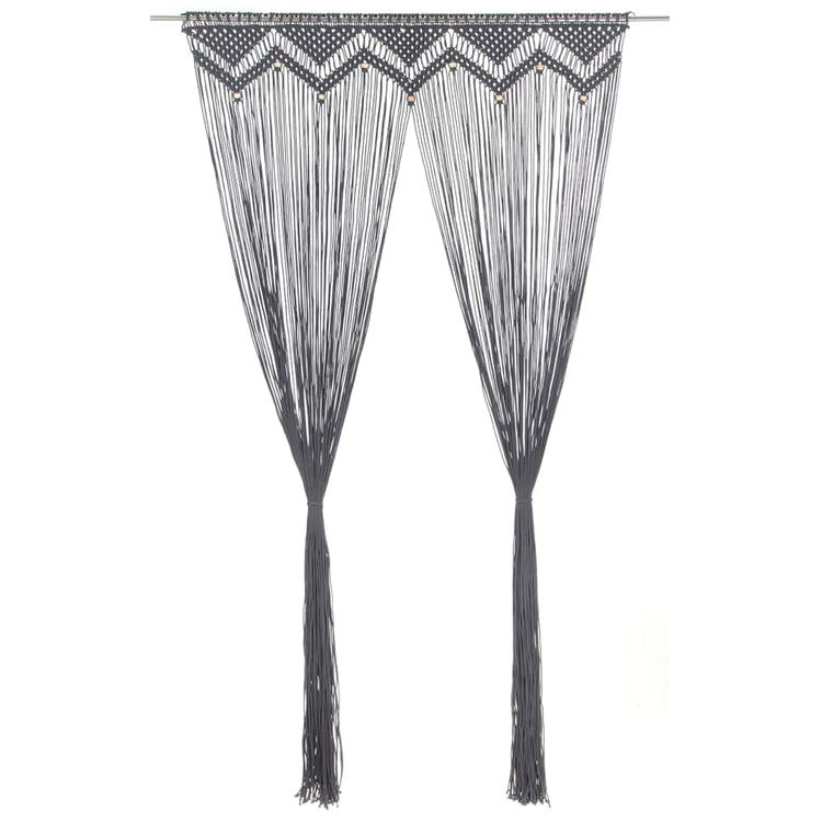 Vidaxl rideau macramé 140x240 cm anthracite de coton