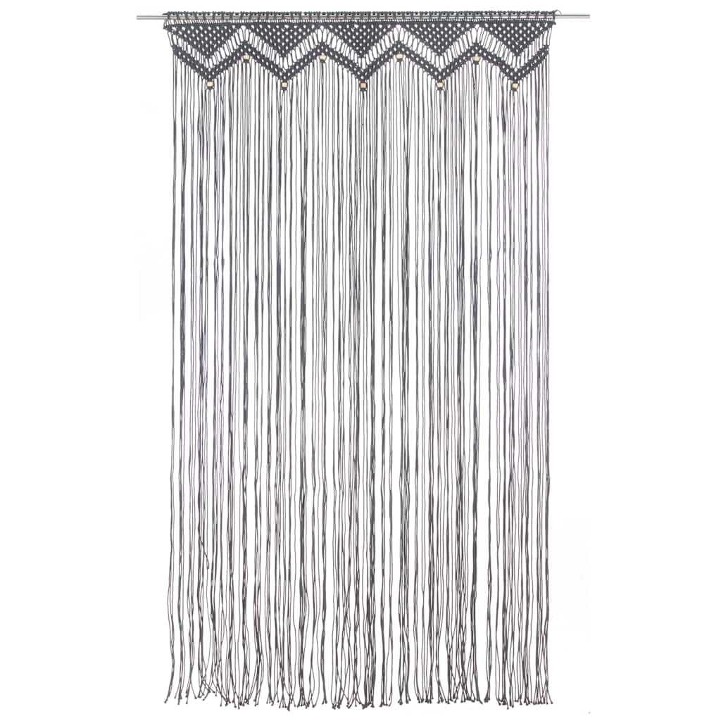 Vidaxl rideau macramé 140x240 cm anthracite de coton