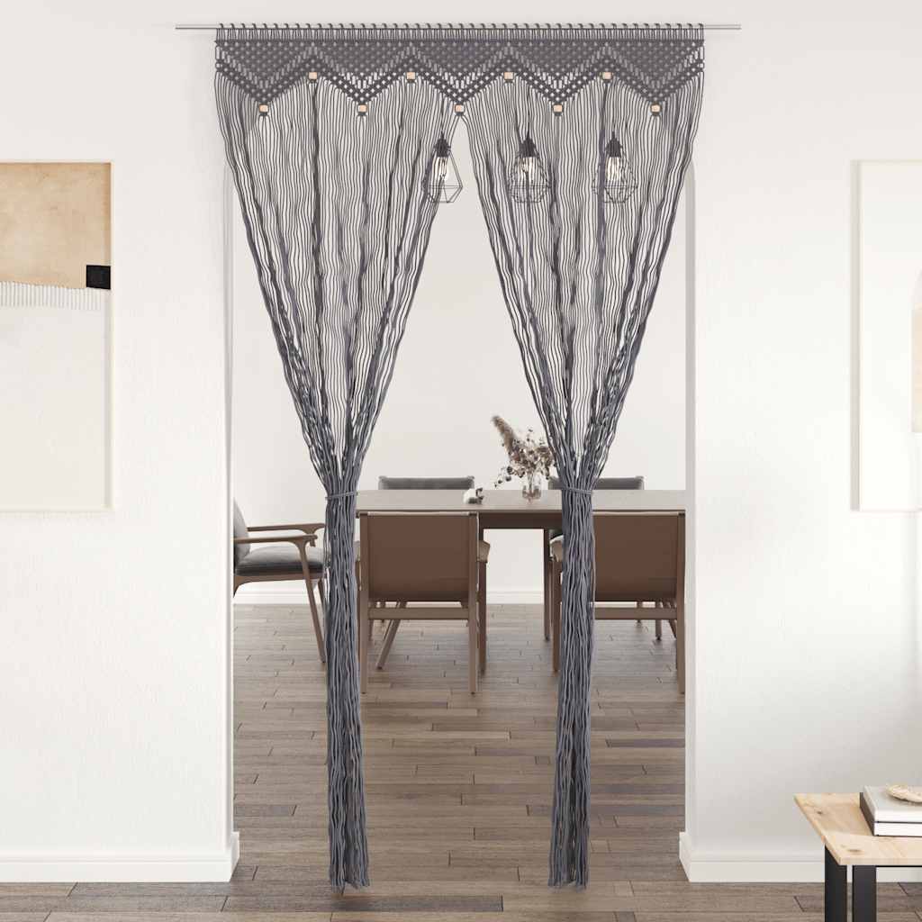 Vidaxl rideau macramé 140x240 cm anthracite de coton