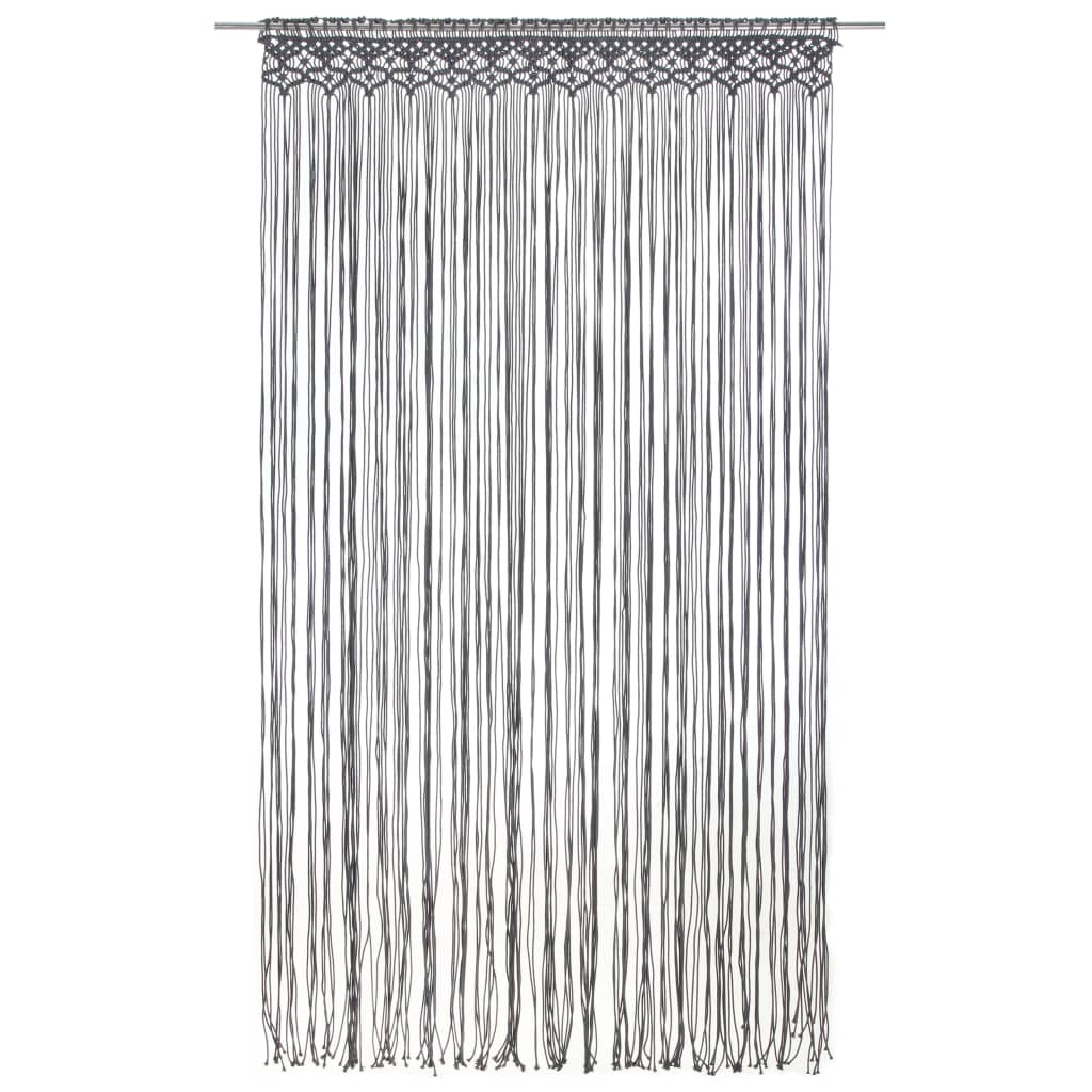 Vidaxl rideau macramé 140x240 cm anthracite de coton