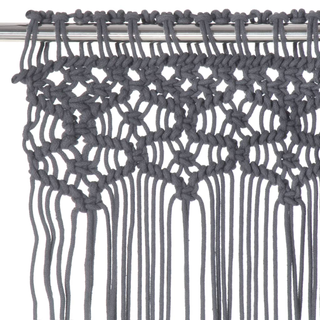 Vidaxl rideau macramé 140x240 cm anthracite de coton