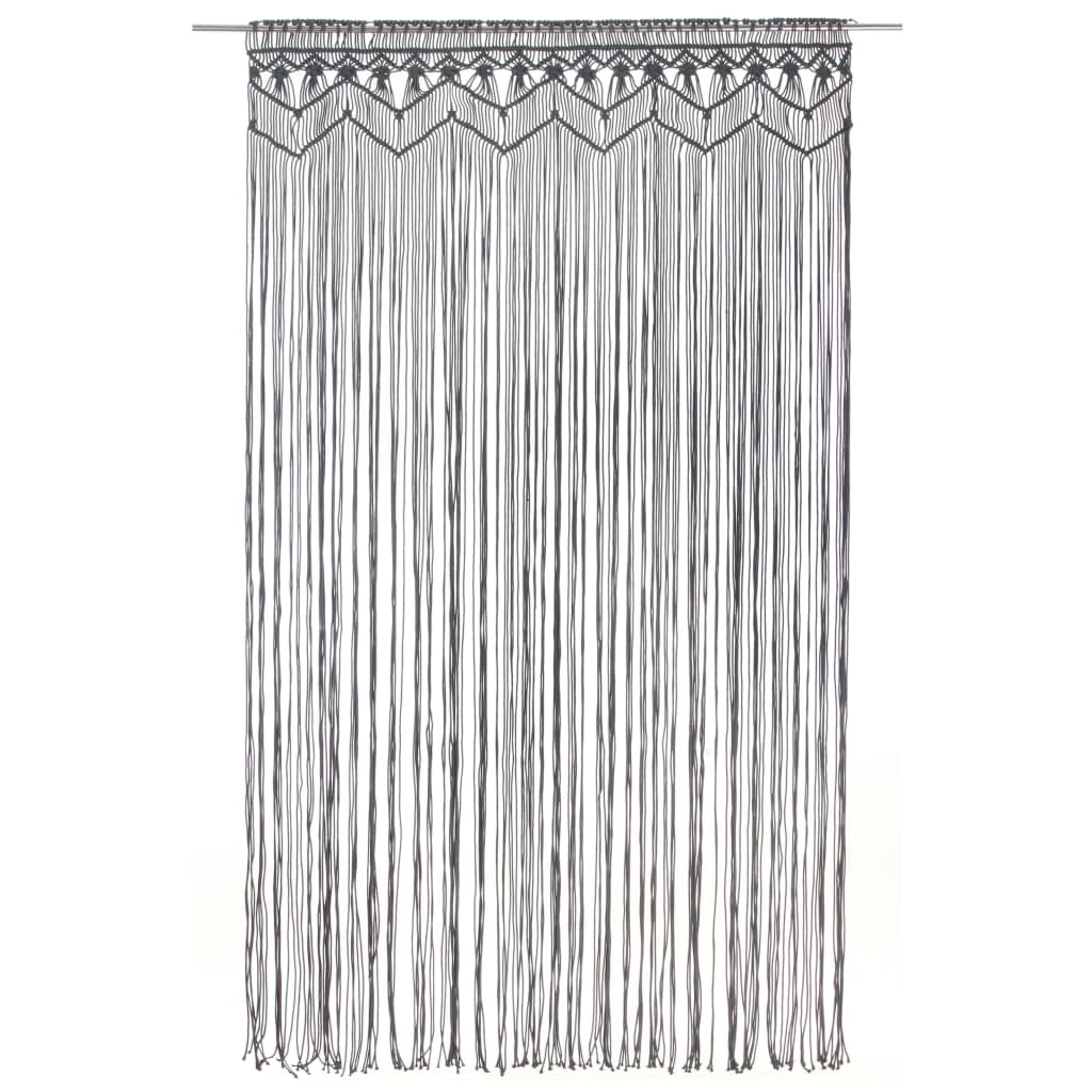 Vidaxl rideau macramé 140x240 cm anthracite de coton