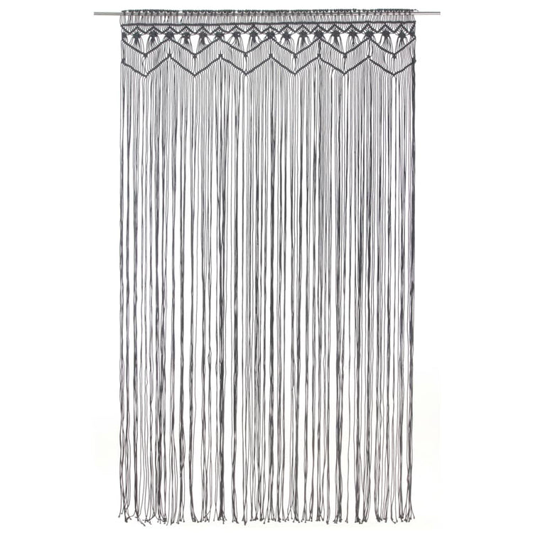Vidaxl rideau macramé 140x240 cm anthracite de coton