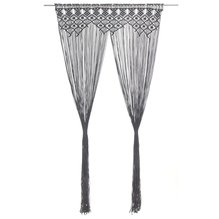 Vidaxl rideau macramé 140x240 cm anthracite de coton