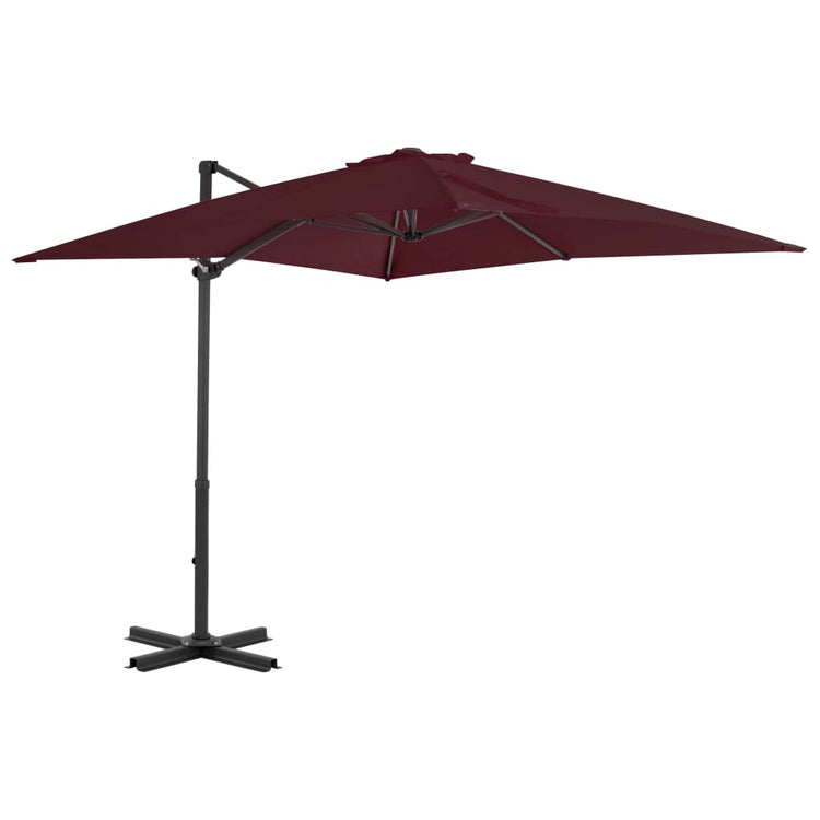 Vidaxl Parasol flottant avec poteau en aluminium 250x250 cm rouge bordeaux