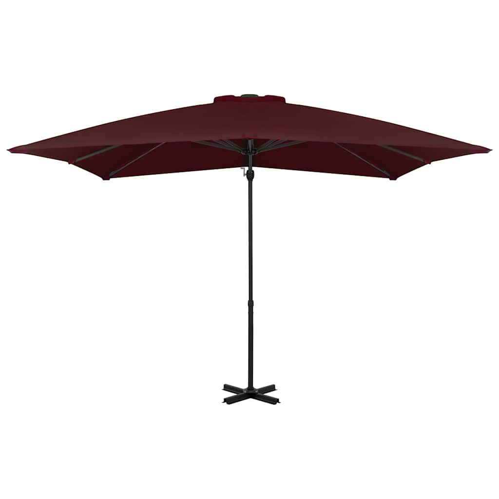 Vidaxl Parasol flottant avec poteau en aluminium 250x250 cm rouge bordeaux