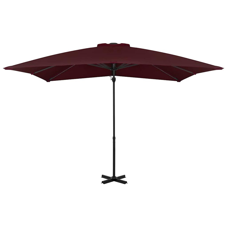 Vidaxl Parasol flottant avec poteau en aluminium 250x250 cm rouge bordeaux