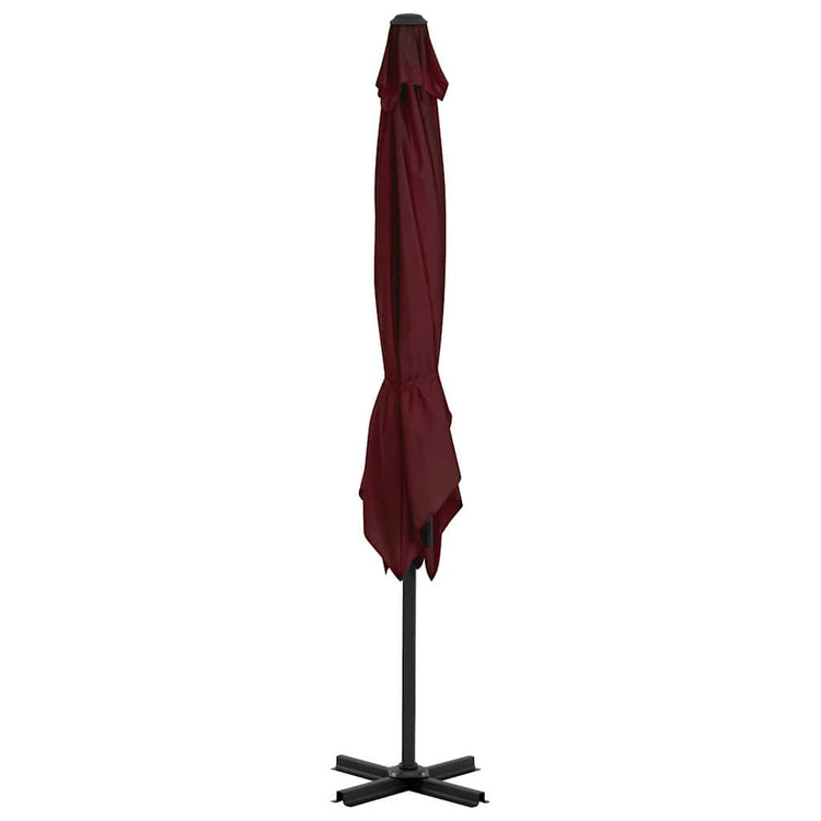 Vidaxl Parasol flottant avec poteau en aluminium 250x250 cm rouge bordeaux