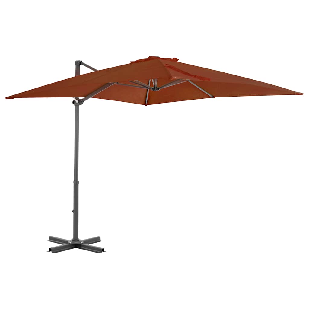 Vidaxl Parasol flottant avec poteau en aluminium 250x250 cm en terre cuite -colored