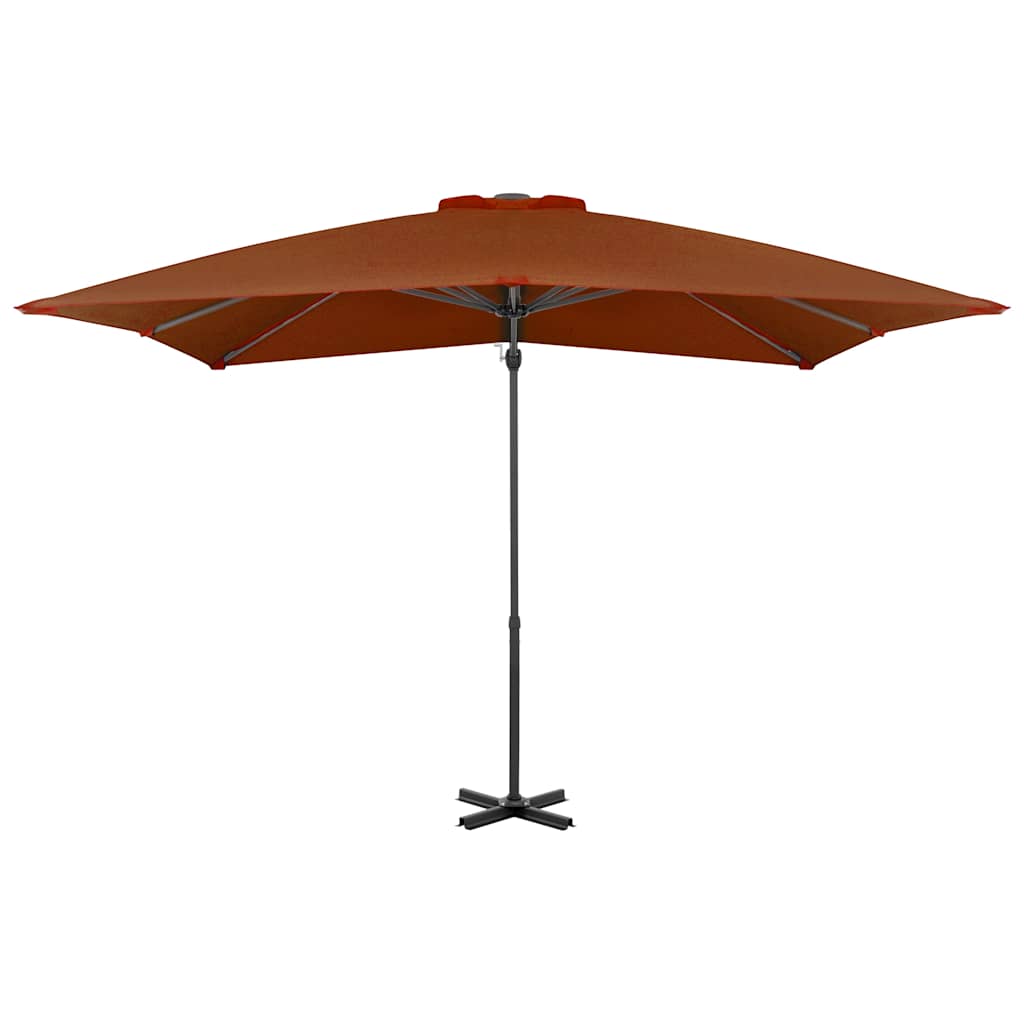 Vidaxl Parasol flottant avec poteau en aluminium 250x250 cm en terre cuite -colored