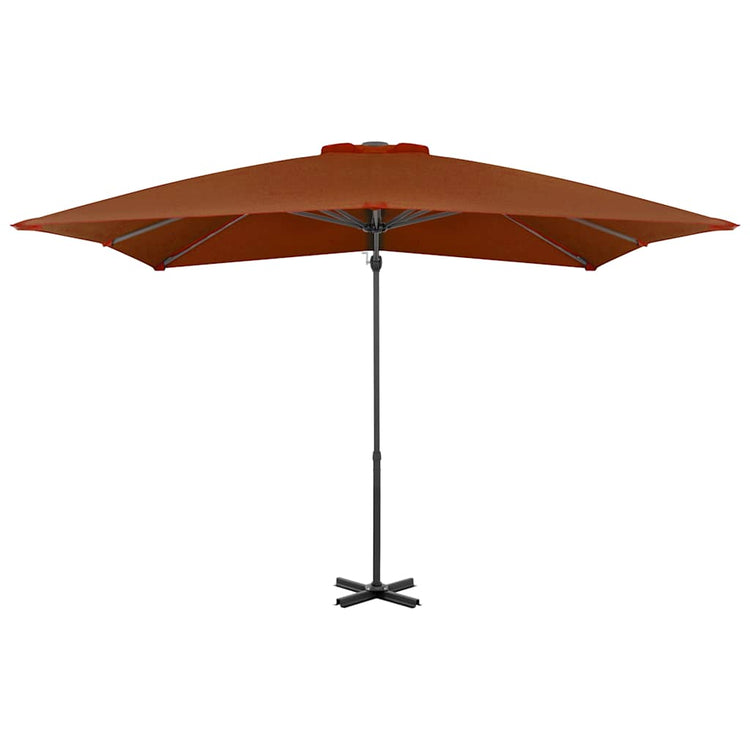Vidaxl Parasol flottant avec poteau en aluminium 250x250 cm en terre cuite -colored