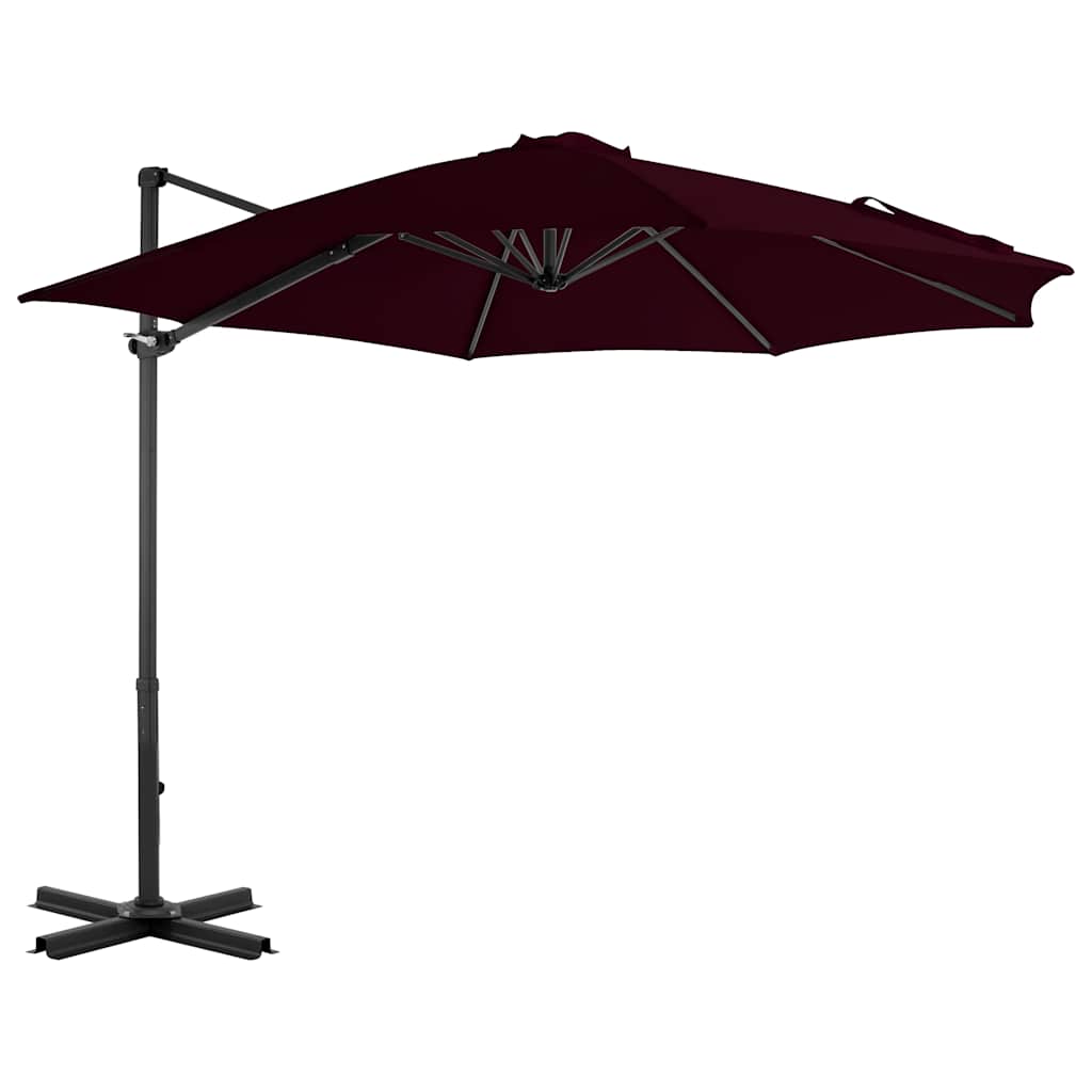 Vidaxl Parasol flottant avec un poteau en aluminium 300 cm rouge