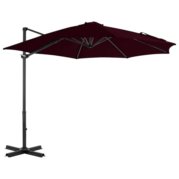 Vidaxl Parasol flottant avec un poteau en aluminium 300 cm rouge