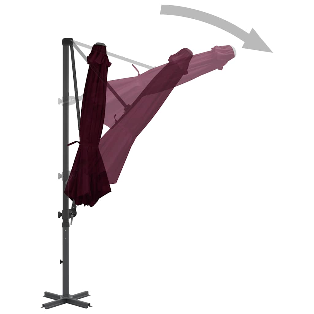 Vidaxl Parasol flottant avec un poteau en aluminium 300 cm rouge