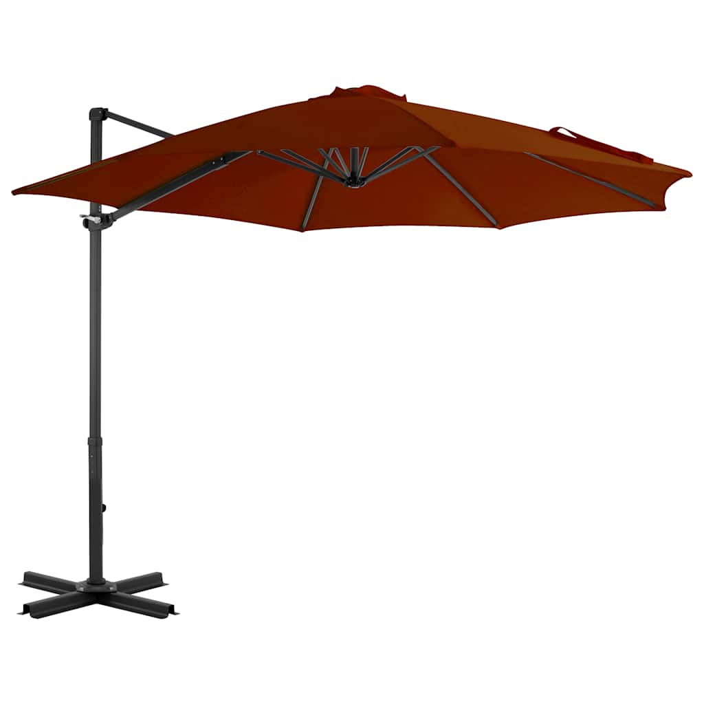 Vidaxl Parasol flottant avec poteau en aluminium 300 cm en terre cuite -colored