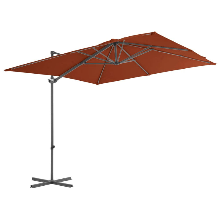 Vidaxl Parasol flottant avec poteau en acier 250x250 cm en terre cuite -colored