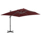 Vidaxl Parasol flottant avec poteau en aluminium 400x300 cm rouge borgogne