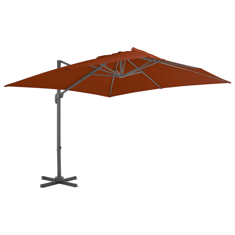 Vidaxl Parasol flottant avec poteau en aluminium 300x300 cm en terre cuite -colored