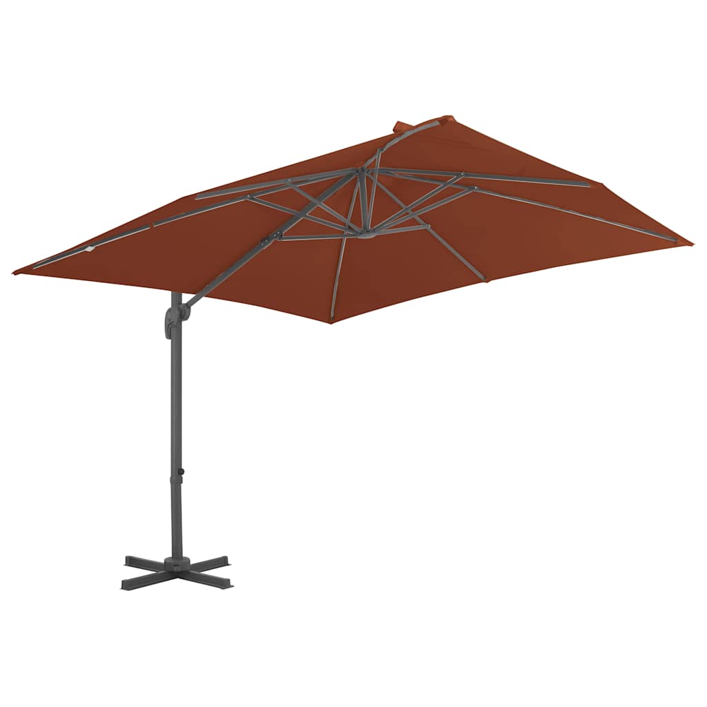 Vidaxl Parasol flottant avec poteau en aluminium 400x300 cm en terre cuite -colored