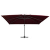 Parasol flottant vidaxl avec éclairage LED 400x300 cm Bordeaux rouge