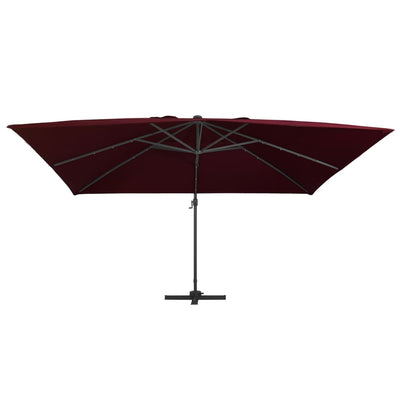 Parasol flottant vidaxl avec éclairage LED 400x300 cm Bordeaux rouge