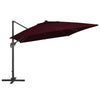 Parasol flottant vidaxl avec éclairage LED 400x300 cm Bordeaux rouge