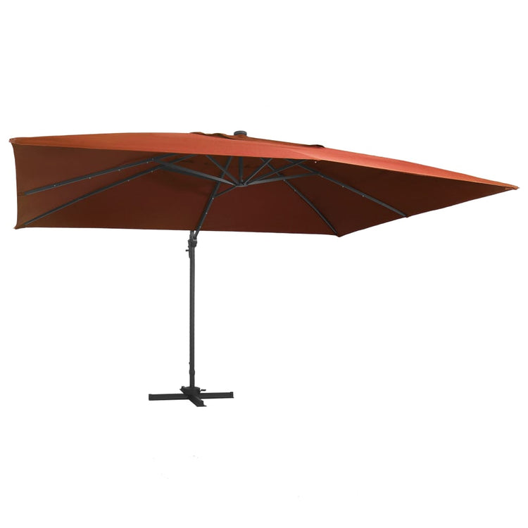 Parasol flottant vidaxl avec éclairage LED 400x300 cm en terre cuite