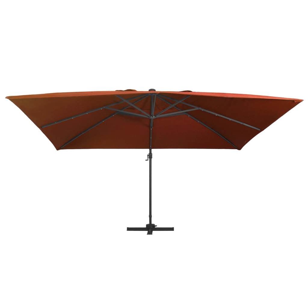 Parasol flottant vidaxl avec éclairage LED 400x300 cm en terre cuite