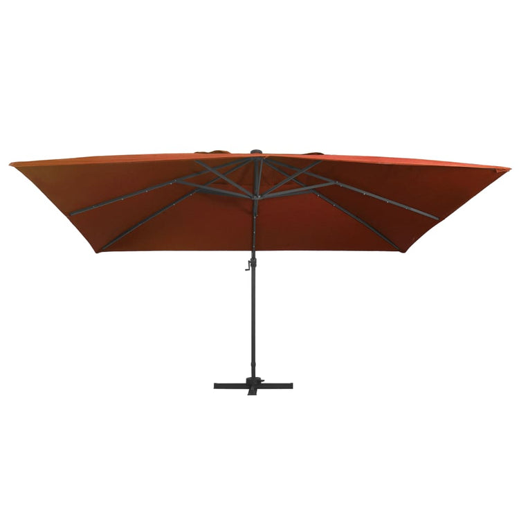Parasol flottant vidaxl avec éclairage LED 400x300 cm en terre cuite