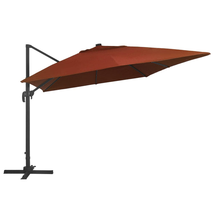 Parasol flottant vidaxl avec éclairage LED 400x300 cm en terre cuite