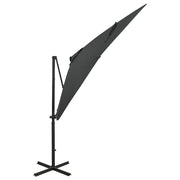 Vidaxl Parasol flottant avec poteau et éclairage LED Couleur anthracite de 250 cm - afbeelding 2