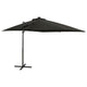 Vidaxl Parasol flottant avec poteau et éclairage LED 250 cm noir