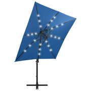 Vidaxl Parasol flottant avec poteau et éclairage LED 250 cm bleu azure - afbeelding 3