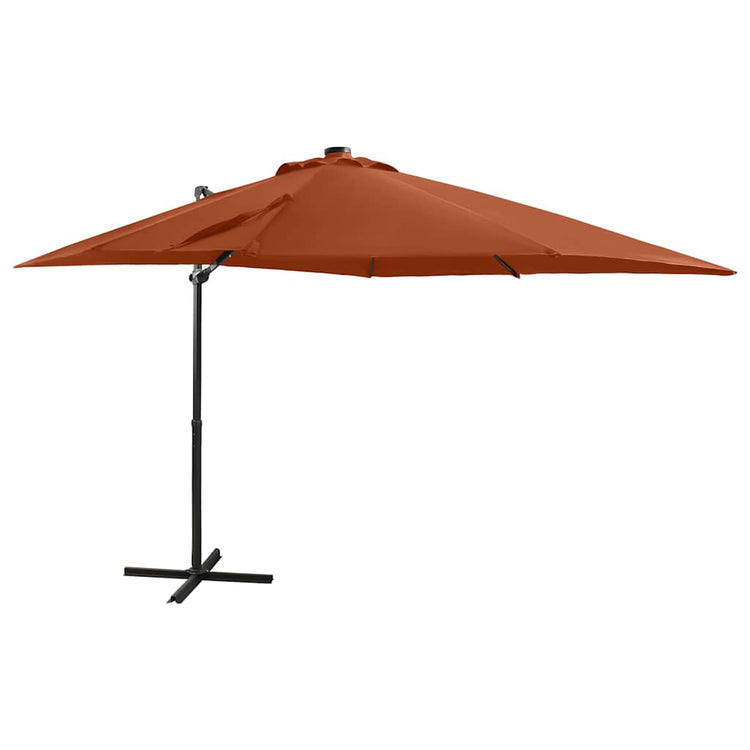 Vidaxl Parasol flottant avec poteau et éclairage LED Couleur en terre cuite de 250 cm