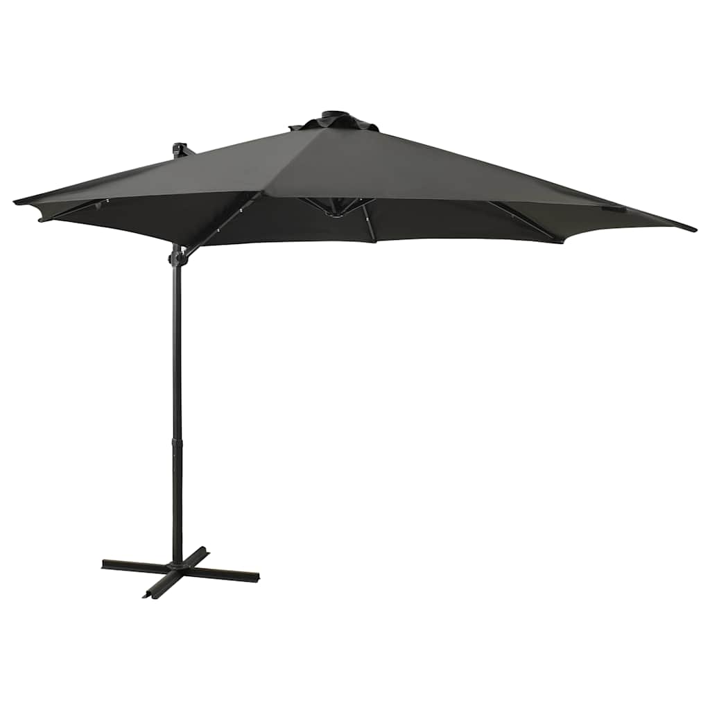 Vidaxl Parasol flottant avec poteau et éclairage LED Couleur anthracite de 300 cm