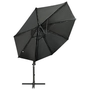 Vidaxl Parasol flottant avec poteau et éclairage LED Couleur anthracite de 300 cm - afbeelding 3