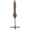 Vidaxl Parasol flottant avec poteau et éclairage LED 300 cm Taupe