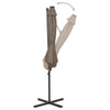 Vidaxl Parasol flottant avec poteau et éclairage LED 300 cm Taupe