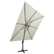 Vidaxl parasol flottant avec poteau et éclairage LED 300 cm de couleur sable - afbeelding 2