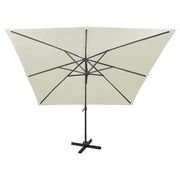 Vidaxl parasol flottant avec poteau et éclairage LED 300 cm de couleur sable - afbeelding 3