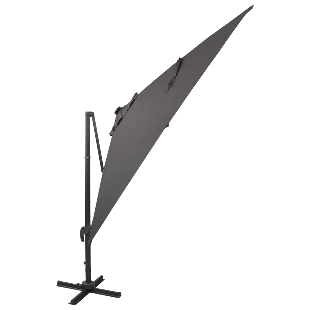 Vidaxl Parasol flottant avec poteau et éclairage LED Couleur anthracite de 300 cm