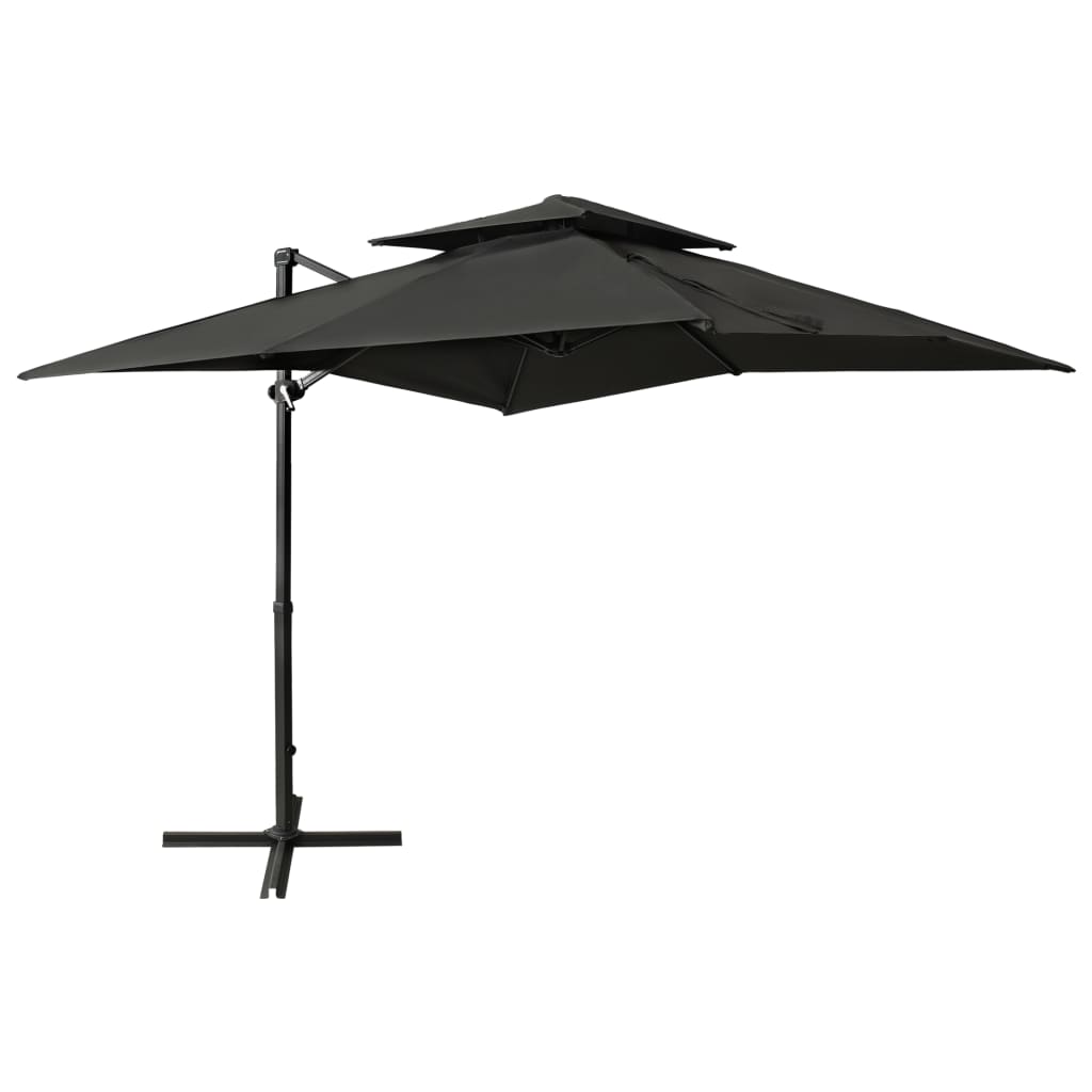 Vidaxl Parasol flottant avec un double toit 250x250 cm anthracite -colored