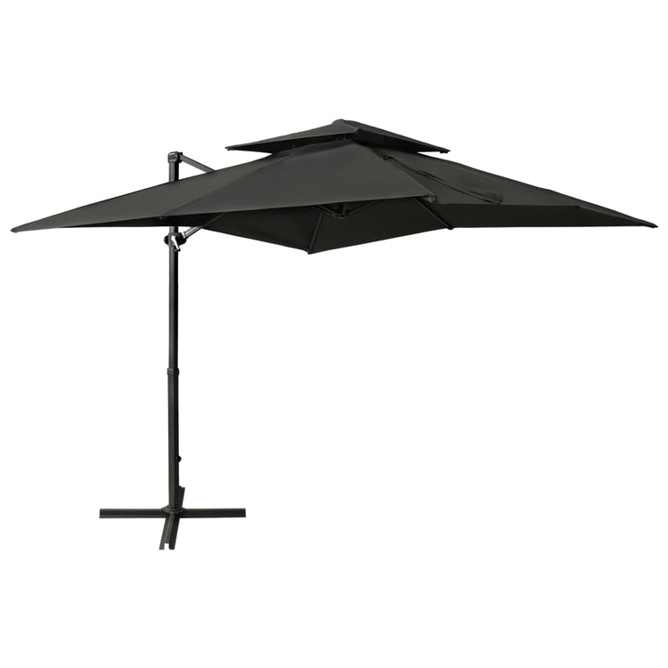 Vidaxl Parasol flottant avec un double toit 250x250 cm anthracite -colored